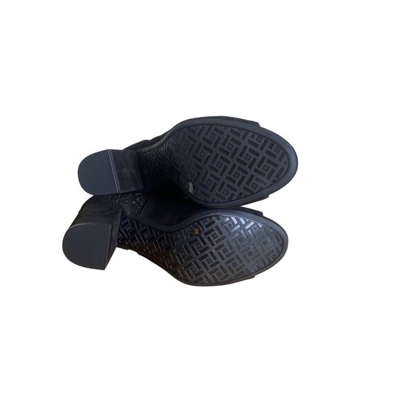 Antonio Melani Cliffer Black Peep Toe Suede Booties 9M New - Picture 5 of 14